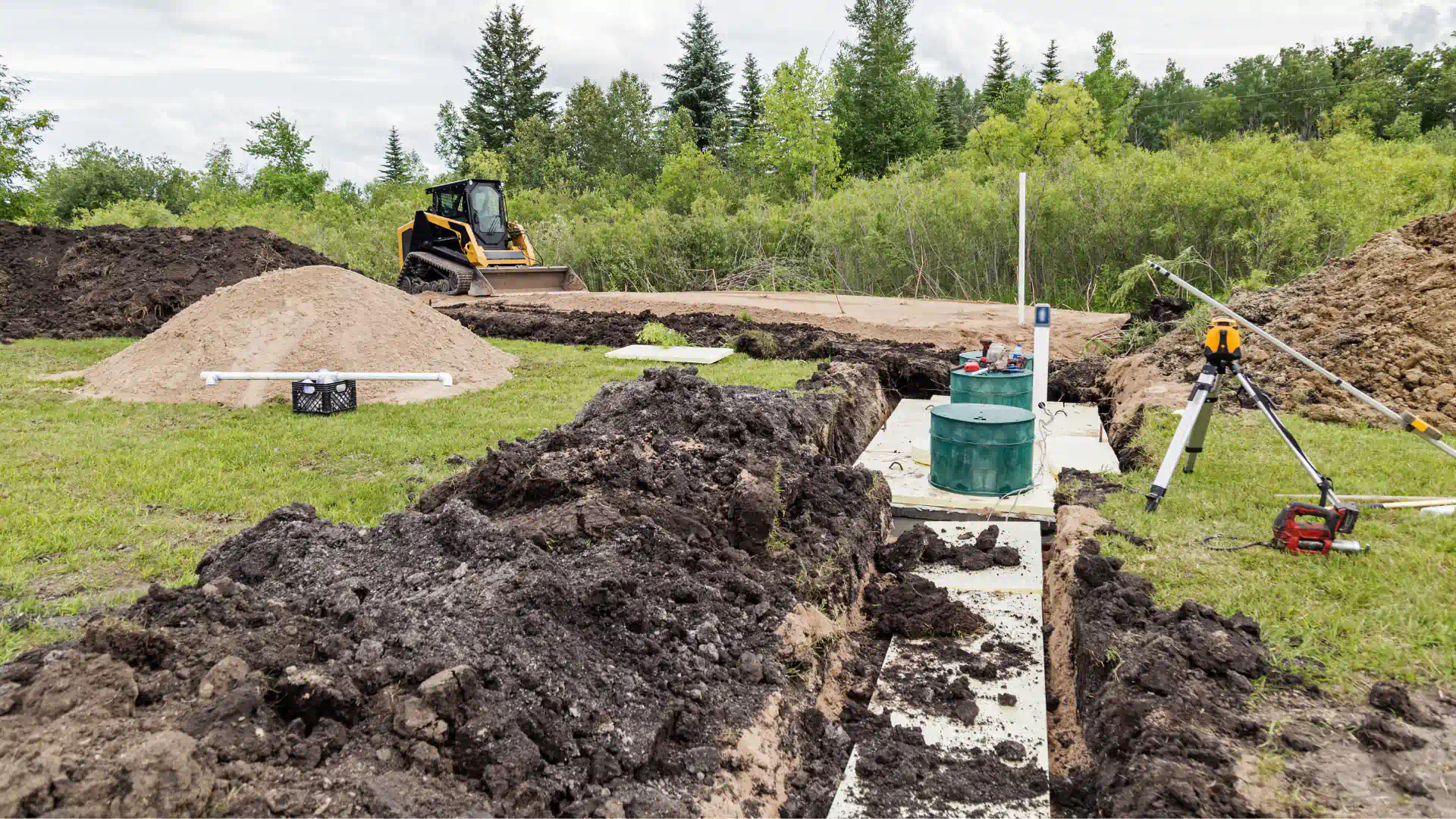 an ongoing general excavation and septic installation